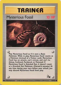 Mysterious Fossil 62/62 Fossil Common - Pokemon TCG - NM - Image 1
