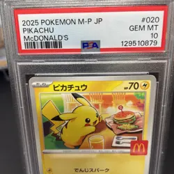Pikachu McDonald's Promo PSA 10 GEM MT 2025 Pokemon M-P #020 Japanese - Image 3