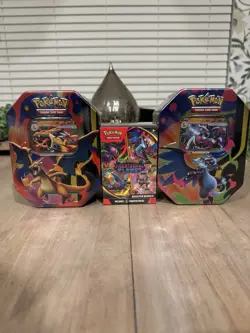 Pokemon TCG - Sealed Mega Charizard X & Y Tins & Phantasmal Flames Bundle - Image 1