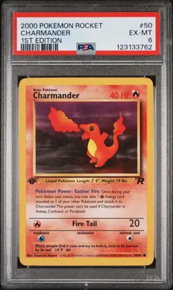 2000 POKEMON ROCKET 1ST EDITION #50 CHARMANDER PSA 6 - Image 1