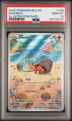 2025 POKEMON BLK EN-BLACK BOLT ILLUSTRATION RARE #129 DWEBBLE PSA 10 - Image 1