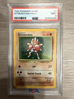 1999 Pokemon Hitmonchan PSA 9 Mint Holo #7 - Image 1