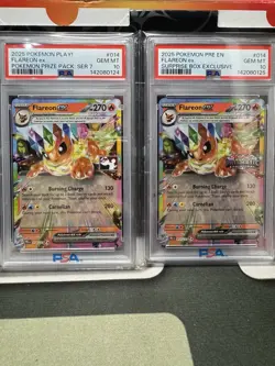2025 Pokemon Play! Series 7 Flareon EX Prismatic Prize Pack PSA 10 & Surprise - Image 1