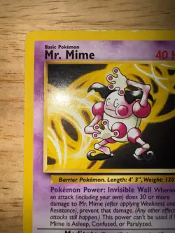 Pokemon TCG Mr. Mime 22/64 Jungle Set Unlimited Non-Holo Rare LP - Image 2