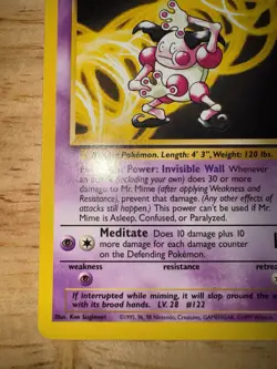 Pokemon TCG Mr. Mime 22/64 Jungle Set Unlimited Non-Holo Rare LP - Image 5