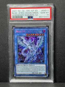 2021 YuGiOh 1st ED Legendary Duelists Blue-Eyes Chaos DRGN LDS2-EN017 PSA 10 - Image 1