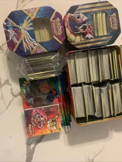 pokemon card lot Of 1570 Cards! vintage 2012-2017 Era LP Tins Lunchbox Coins - Image 1