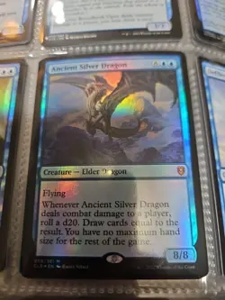 Ancient Silver Dragon Mythic Foil Card 056/361 Baldur's Gate Magic the Gathering - Image 1