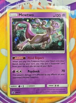 🔥Mewtwo SM214 Sun & Moon Black Star Promo Cosmos Holo Pokemon Card Sleeved 🔥📈 - Image 5