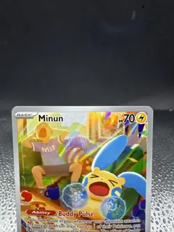 Pokemon TCG Minun Full Art Holo Card Illustration Rare, 194/182, Paradox Rift - Image 3