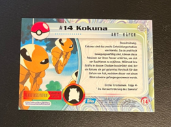 1999 Topps Pokemon Blue Logo TV Animation Edition Kokuna #14 - Image 2