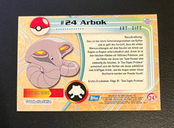 1999 Topps Pokemon Blue Logo TV Animation Edition Arbok #24 - Image 2