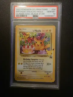 2021 Pokemon Celebrations Classic Collection BIRTHDAY PIKACHU Holo #159 PSA 10 - Image 1