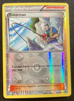 Fisherman 136 /162 Pokemon Breakthrough Reverse Holo Uncommon TCG LP - Image 1