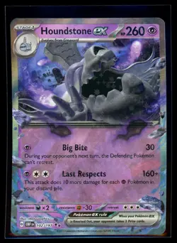 2023 Scarlet & Violet Obsidian Flames Houndstone ex #102 Double Rare Holo - Image 1