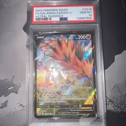 2022 POKEMON SWORD & SHIELD ASTRAL RADIANCE FULL ART/GALARIAN ZAPDOS V PSA 10 - Image 2