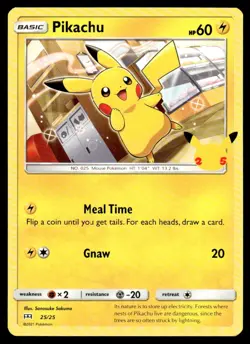 2021 McDonald's Canada 25th Anniversary Promo Non-Holo Pikachu UNplayed #25 - Image 1