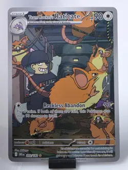 Pokemon Destined Rivals Team Rocket’s Raticate 202/182 Illustration Rare Holo - Image 1