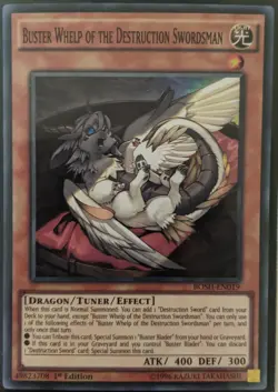 YuGiOh Buster Whelp of the Destruction Swordsman Super Rare 1st Ed BOSH-EN019 - Image 1
