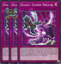 Yugioh! 3x Deadly Zombie Breath MZMU-EN010 Super Rare 1st Ed NM - Image 1