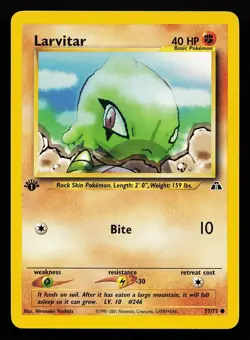 Larvitar 57/75 1st Edition Neo Discovery Pokemon Card - Image 1