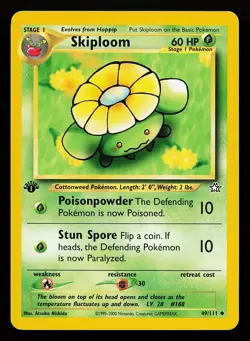 Skiploom 49/111 Uncommon 1st Edition Neo Genesis Pokemon Card - Image 1