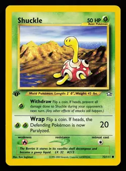 Shuckle 72/111 Common 1st Edition Neo Genesis Pokemon Card - Image 1