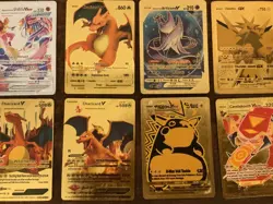 Lot of 10 Mixed Years Gold Foil + Mixed Pokemon Cards Charizard V - Image 3