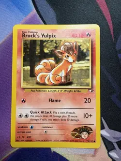 Pokemon TCG Gym Heroes Brock's Vulpix Card 73/132 Common - Image 1