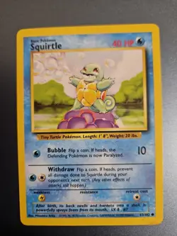 Pokemon TCG Squirtle Base Set 63/102 Card Regular Common - Image 1