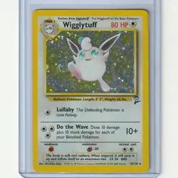 Wigglytuff Pokemon Card Base Set 2 Holo Rare WOTC Card 19/130 Heavily Played - Image 1