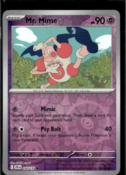 Pokemon Mr. Mime 058/159 Journey Together Reverse Holo Common 2 Card Lot - Image 1