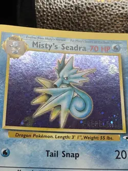 Misty's Seadra #9 Holo Prerelease Gym Heroes 2000 Pokemon LP 💦 - Image 3