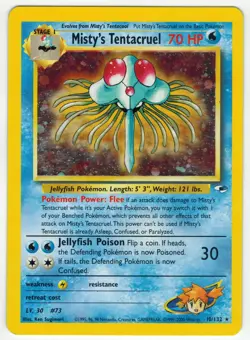 Misty's Tentacruel 10/132 - Gym Heroes Pokemon Card Holo Rare Mp - Image 1