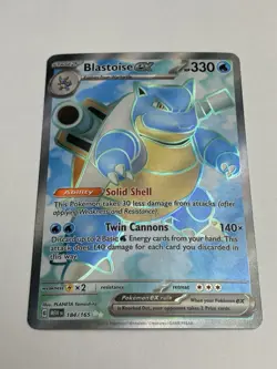 Pokemon TCG Blastoise EX 184/165 Scarlet & Violet Holo Ultra Rare Full Art NM - Image 1