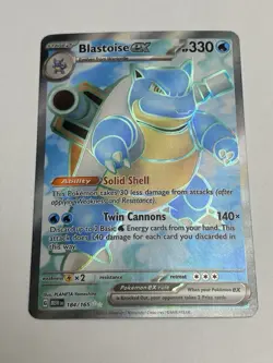 Pokemon TCG Blastoise EX 184/165 Scarlet & Violet Holo Ultra Rare Full Art NM - Image 2