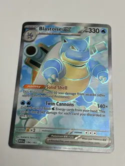 Pokemon TCG Blastoise EX 184/165 Scarlet & Violet Holo Ultra Rare Full Art NM - Image 4