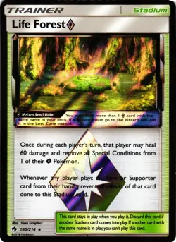Pokemon TCG Life Forest Prism Star Prism Rare SM Lost Thunder 180/214 NM - Image 1