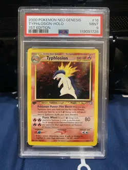 PSA 9 Mint - Typhlosion - Holo 18 Neo Genesis 1st Edition - Pokemon TCG - Image 1