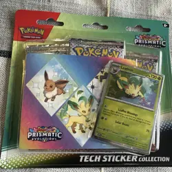 Pokemon TCG Scarlet Violet Prismatic Evolutions Tech Sticker Collection Leafeon - Image 1