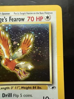 2000 Pokemon Gym Heroes LT. Surge's Fearow Holo Rare 1st Edition 7/132 (LP) - Image 3
