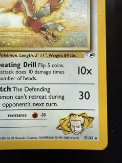 2000 Pokemon Gym Heroes LT. Surge's Fearow Holo Rare 1st Edition 7/132 (LP) - Image 5