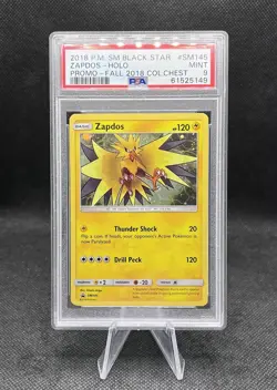 Zapdos Holo #SM145 PSA 9 Black Star Promo 2018 Pokemon Fall Collectors Chest - Image 1