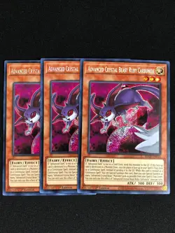 YUGIOH ADVANCED CRYSTAL BEAST RUBY CARBUNCLE BLCR-EN010 1ST SECRET X3 - Image 1