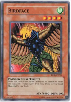 Yugioh - Birdface DB2-EN208 Unlimited - Dark Beginning 2 - Image 1
