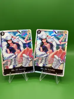 Set of 3- Bandai Ms. All Sunday OP14-084 Holo Card 8000 Power 7 Cost One Piece - Image 1