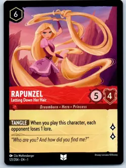 Rapunzel Letting Down Her Hair Disney Lorcana Trading Card Single - Image 1