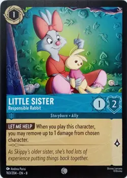 163/204 LITTLE SISTER RESPONSIBLE RABBIT EN8 COMMON DISNEY LORCANA CARD - Image 1