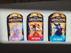 Disney Lorcana First Chapter Sleeved Booster Pack 3 Art Set 1st Wave 1st Print! - Image 1