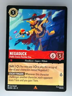 Disney Lorcana Negaduck - Public Enemy Number One Normal Winterspell #116/204 NM - Image 1